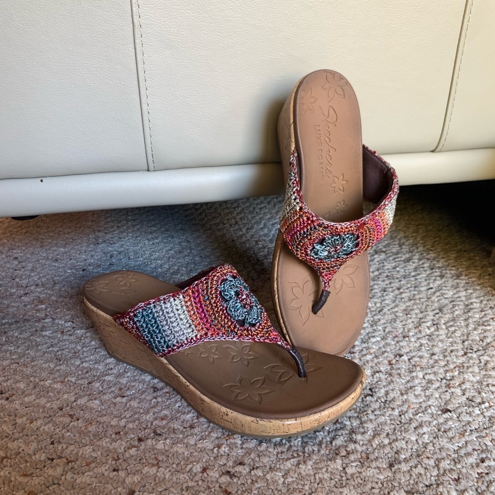 Sketchers Wedge Heeled Sandals size 9